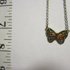 VINTAGE Girls'  Enameled Butterfly Necklace